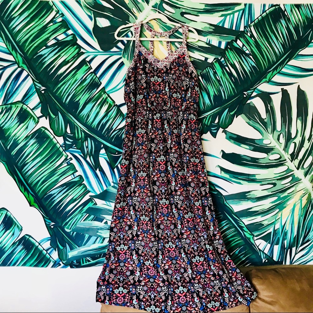 Black Floral Maxi Dress